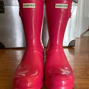 HUNTER Original Short Gloss Pink Rainboots